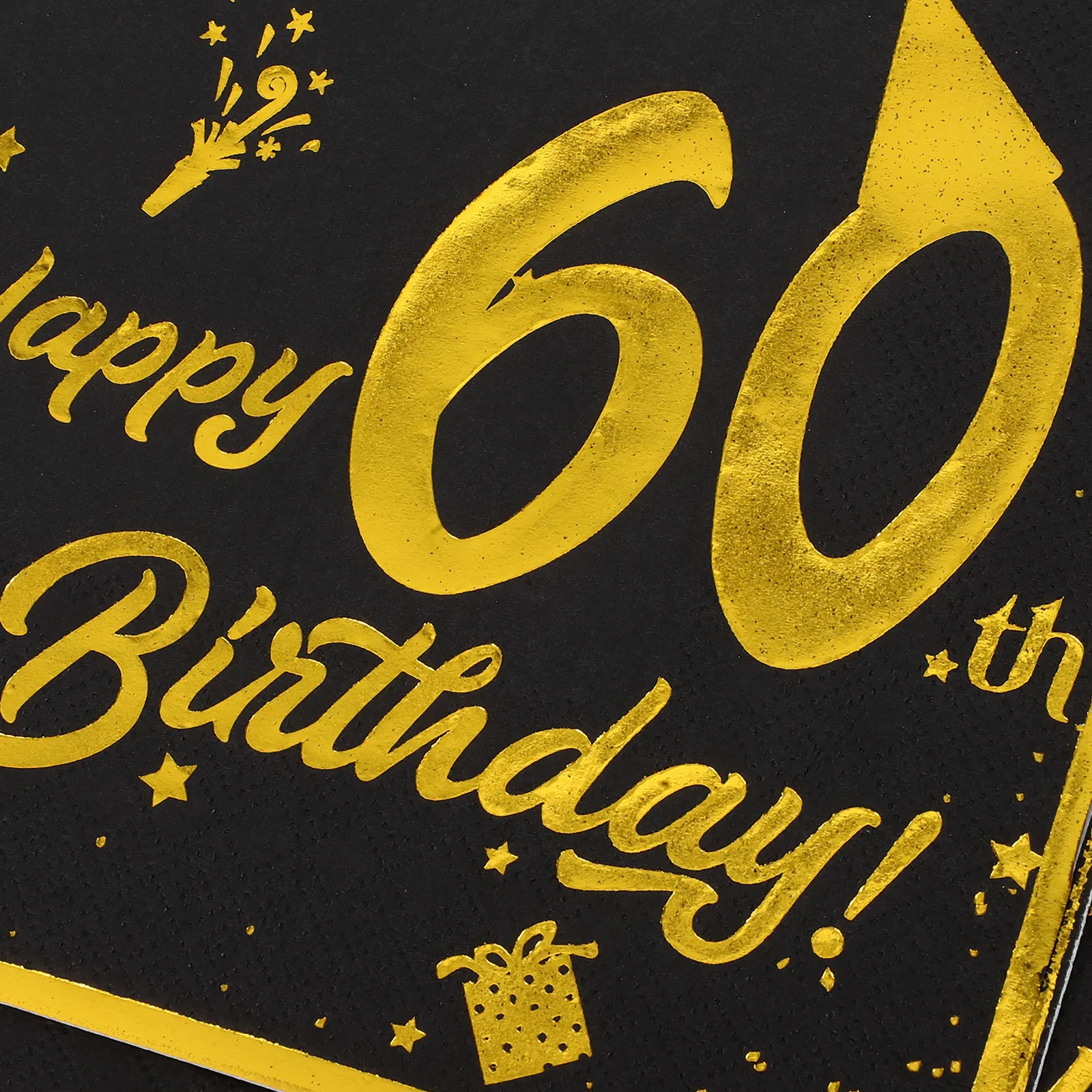 40Pcs Gold Birthday Napkins Elegant Disposable Paper Towels 60Th Party Decorations Soft Thick Absorbent Supplies