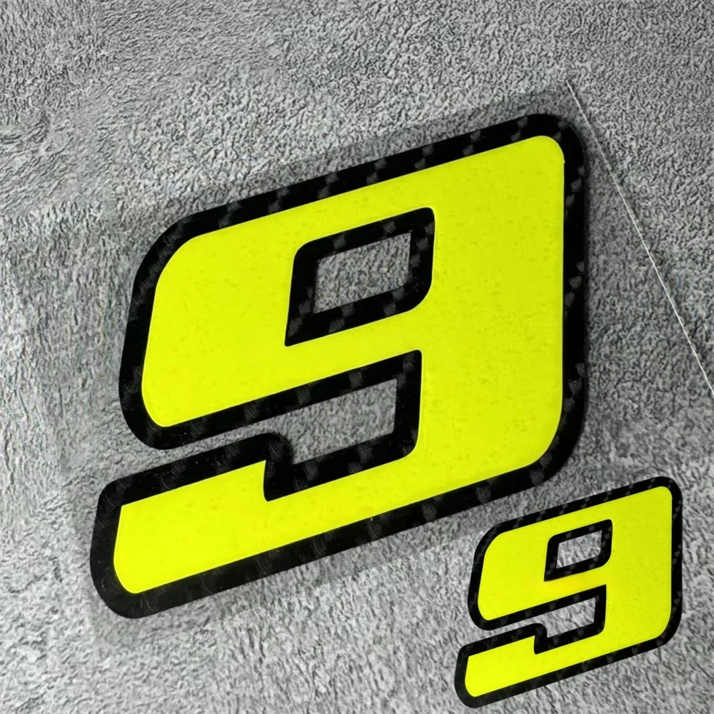2Pcs/Set Large & Small Neon Yellow Racing Number 0-9 Waterproof Vinyl Stickers for Motorcycle, Car, Helmet & Bicycle