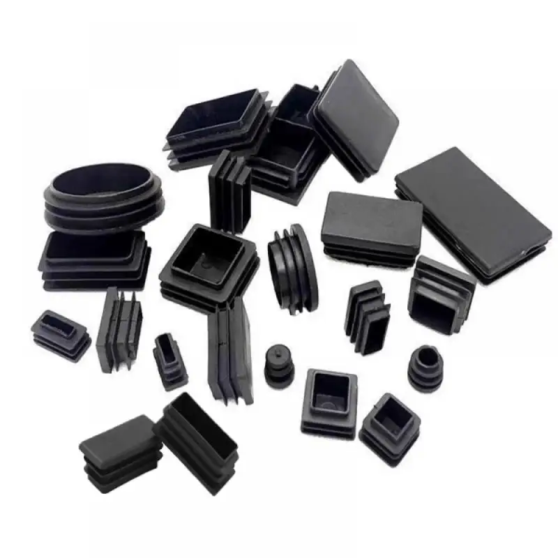10-16pcs Black Plastic Blanking End Cap Plug Insert Stopper for Chair Leg Tube Pipe, Fits Round/Square/Rectangular Tubes