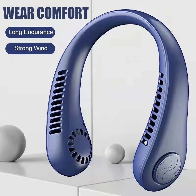 แขวนคอพัดลม USB Bladeless พัดลมเงียบสายคล้องคอสวมใส่ Cooling กลางแจ้ง