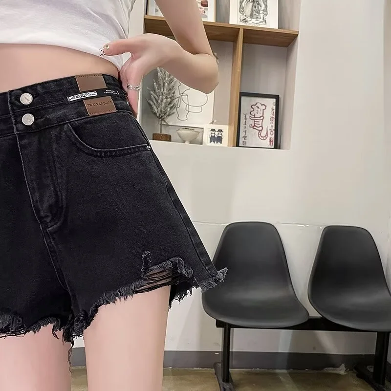 Calça jeans elástica cintura alta, calça preta emagrecedora, shorts justos, perna reta, perna larga, calças quentes para mulheres, verão