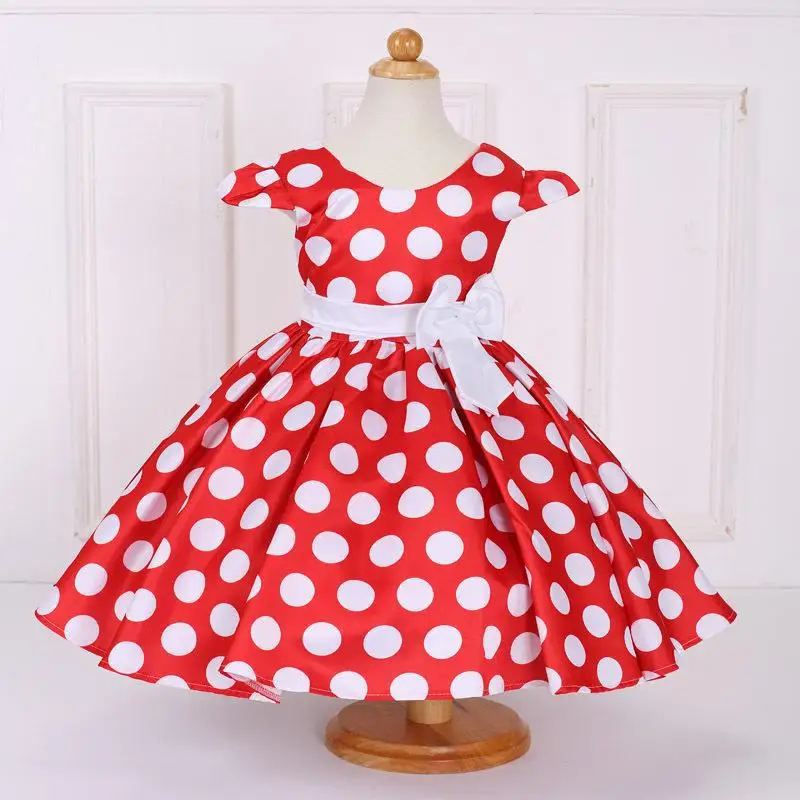 2-8Y Teens Flower Girl Dress Christmas Costume Bow Wedding Birthday Princess Dresses for Girls Wedding Baptism Gown 3