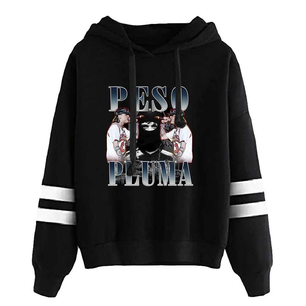 Sudadera con capucha de Peso Pluma Unisex, ropa de calle con mangas paralelas, sin bolsillos, estilo Hip Hop, 2023