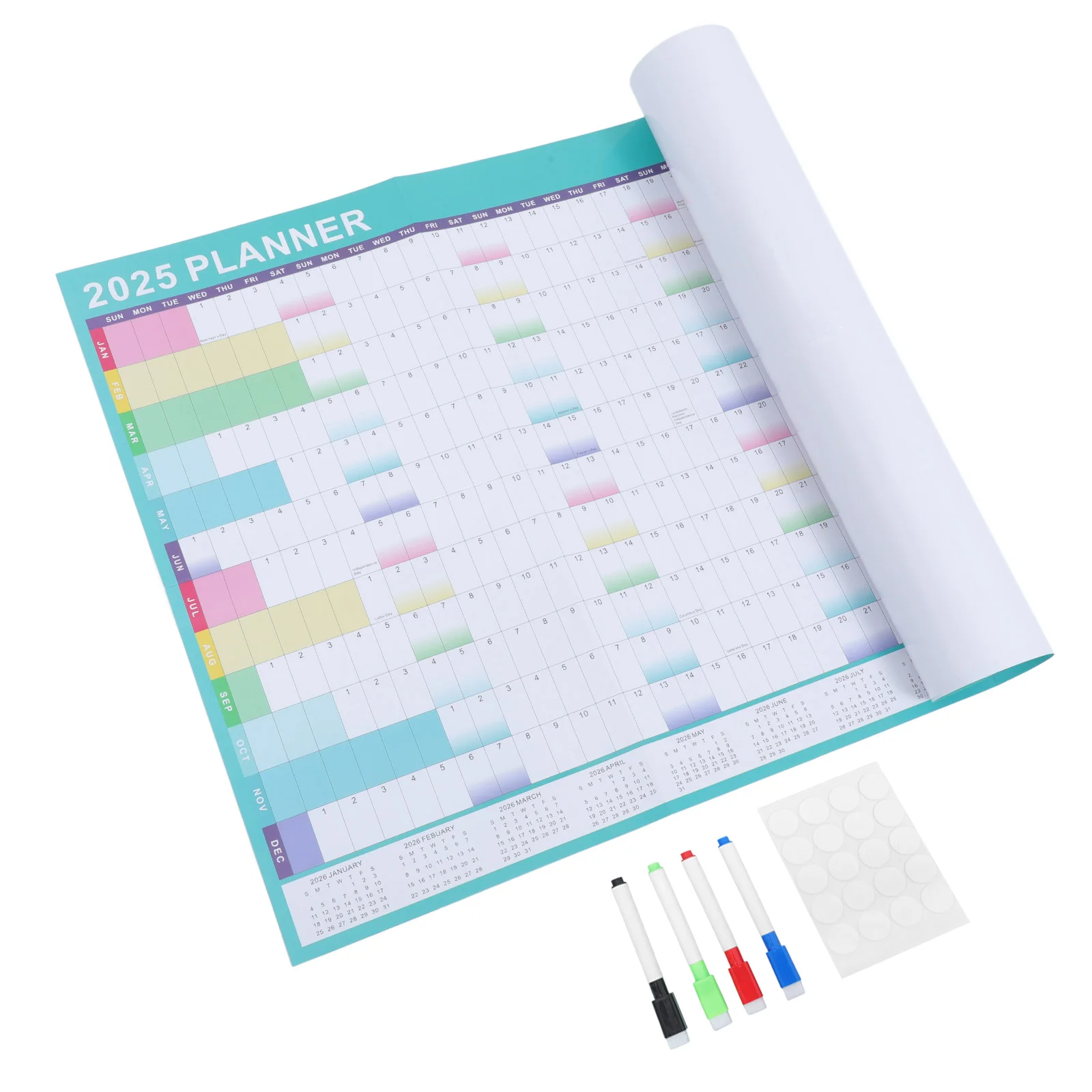 2025 Plan Daily Planning Wall Calendar Schedule Hanging Erasable for Home Multipurpose Paper Adornment