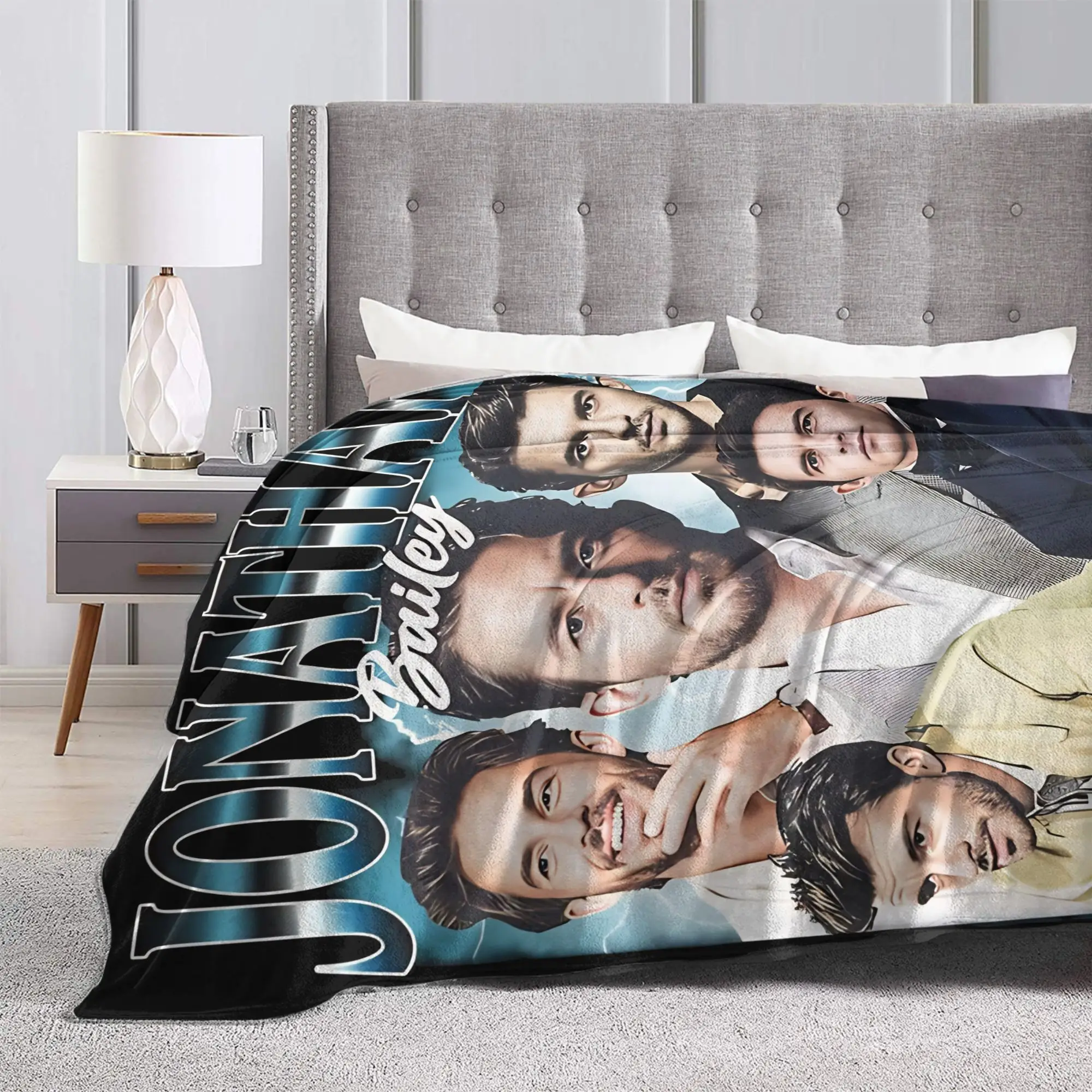 بطانية جوناثان بيلي متعددة الأحجام، بطانيات رمي قطيفة ناعمة غامضة للأريكة والسرير