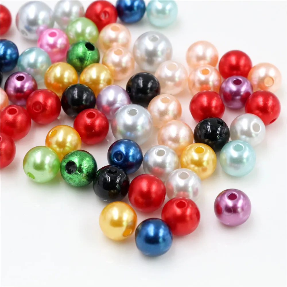 Hot Sale 5mm 8mm Mixed Color Fashion Bright Candy Color Acrylic Pears Spacer Loose DIY Bracelets & Necklaces Making