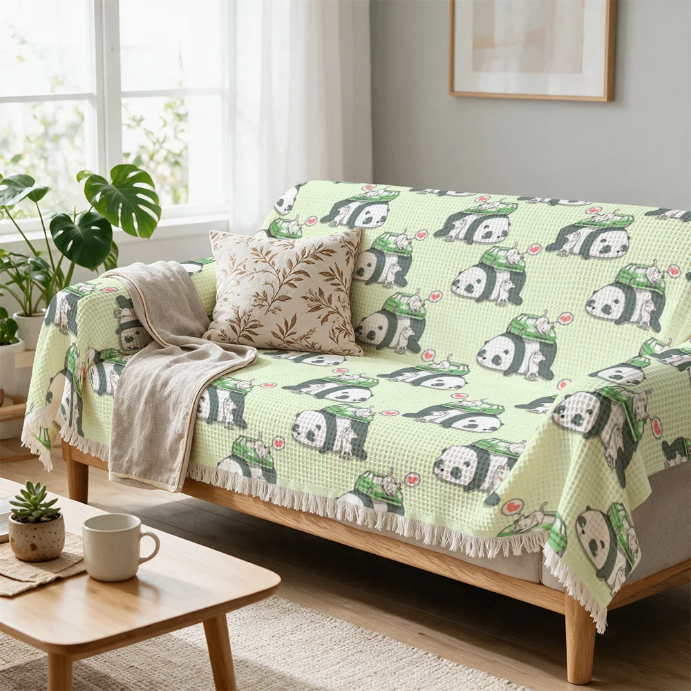 Cozy Cartoon Animal Print Throw Blanket for Sofa Couch Decorative Throw Fall Winter Seasonal Indoor Use Kawaii Plush Living Room