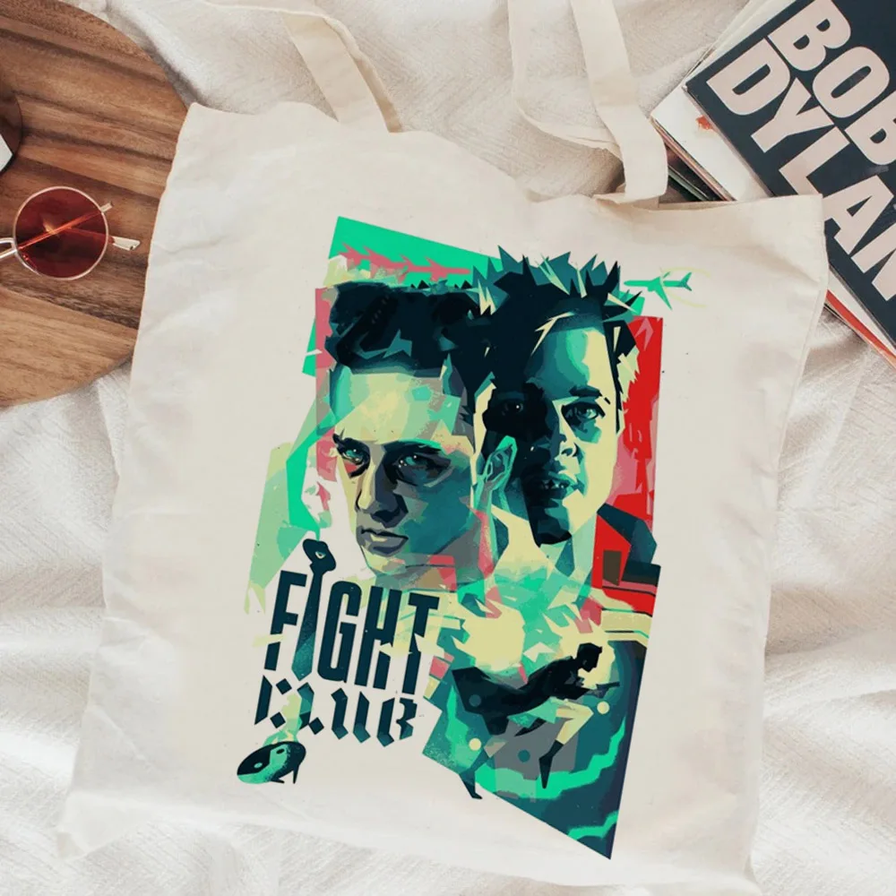 Fight Club-Bolso de compras reutilizable, bolsa de algodón ecológico, tejido, personalizado