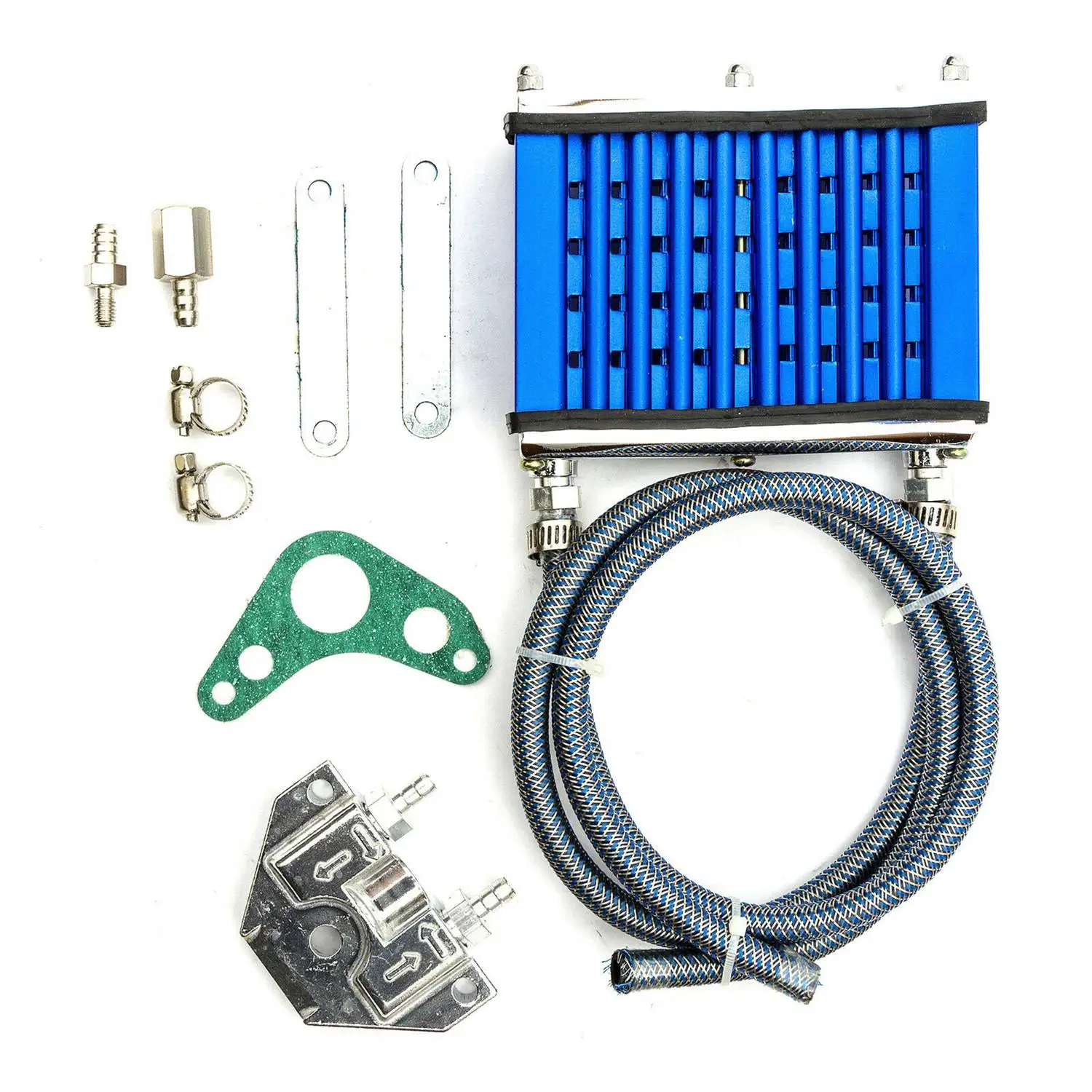 Bleu Fosse Moto Cross / Moto Radiateur D'Huile Bricolage Jeu REFROIDISSEUR D'HUIle Change pour 110Cc 125Cc 140Cc 150Cc VéHicule