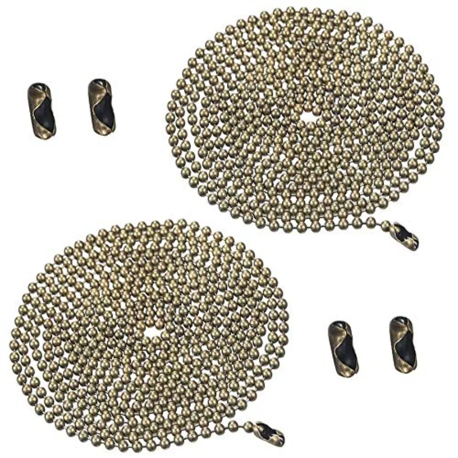 Pull Chain Extension, 2 Pack 36 inch Fan Chain Extender with 6 Strong Matching Connectors, Strong Bearing and Rustproof #6 Size