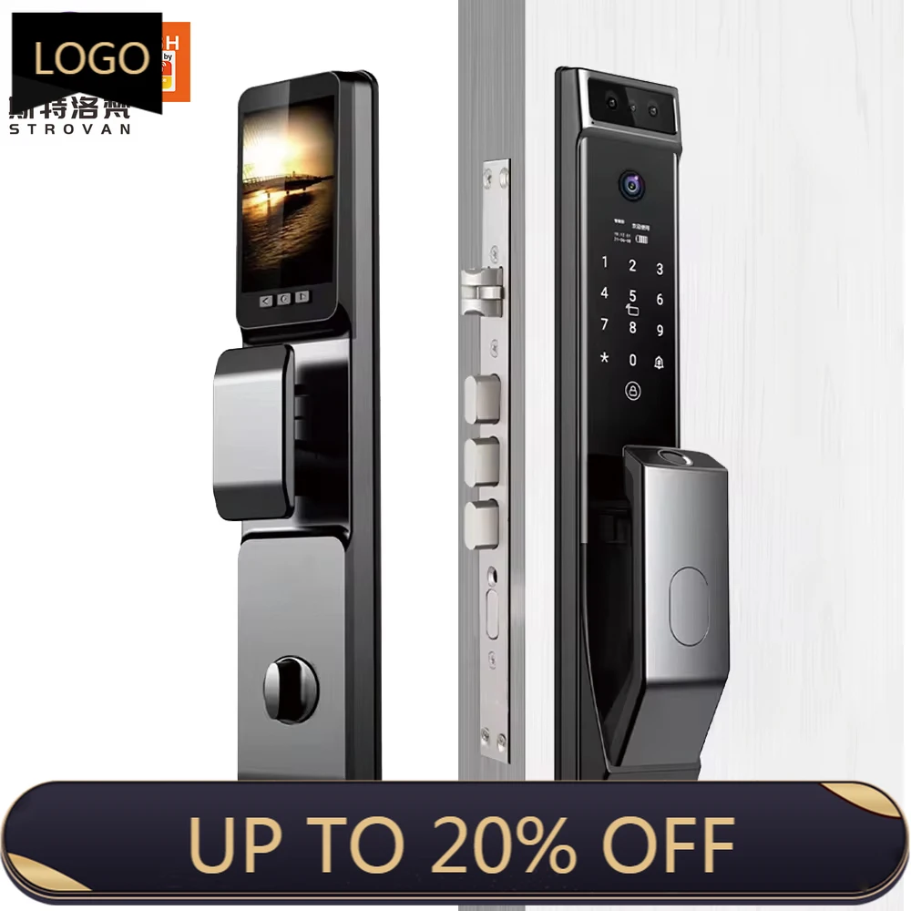 

STLF Tuya 3D Face Fingerprint Recognition Smart Lock Fully Automatic Wifi Biometric Security Door for Wood Aluminum Doors