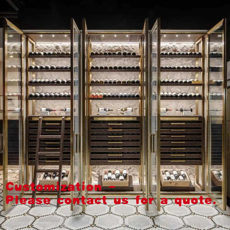 

Customize.Modern Constant Temperature Stainless Steel Wine Cooler & Whiskey Display Cabinet with 4 Automatic Defrost H