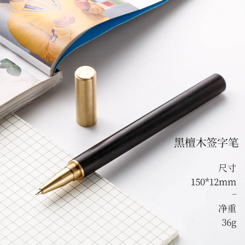 Hot selling rosewood signature pen Ebony brass signature pen gift business office gel pen personality Glass fountain pen