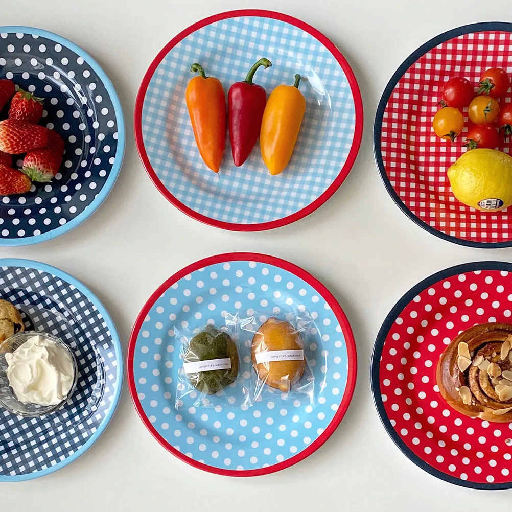 1Pcs 9 Inch Thickened Porcelain Plate Multifunctional Fruit Snack Candy Dinner Plate for Home Kitchen Living Room Bedroom Hotel