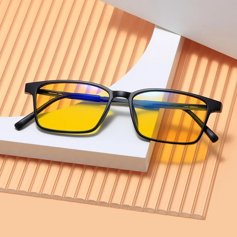 Men Women's Square Night Vision Glasses Fashion Outdoor Anti-blue Ray Optical Spectacle Eyeglasses Unisex UV400 Plain Glasses