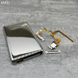 Carcasa trasera delgada de metal plateado para iPod, interruptor de sujeción de conector de audio para iPod 6th 7th classic, 80gb, 120gb, 160gb, 5th gen video, 30gb