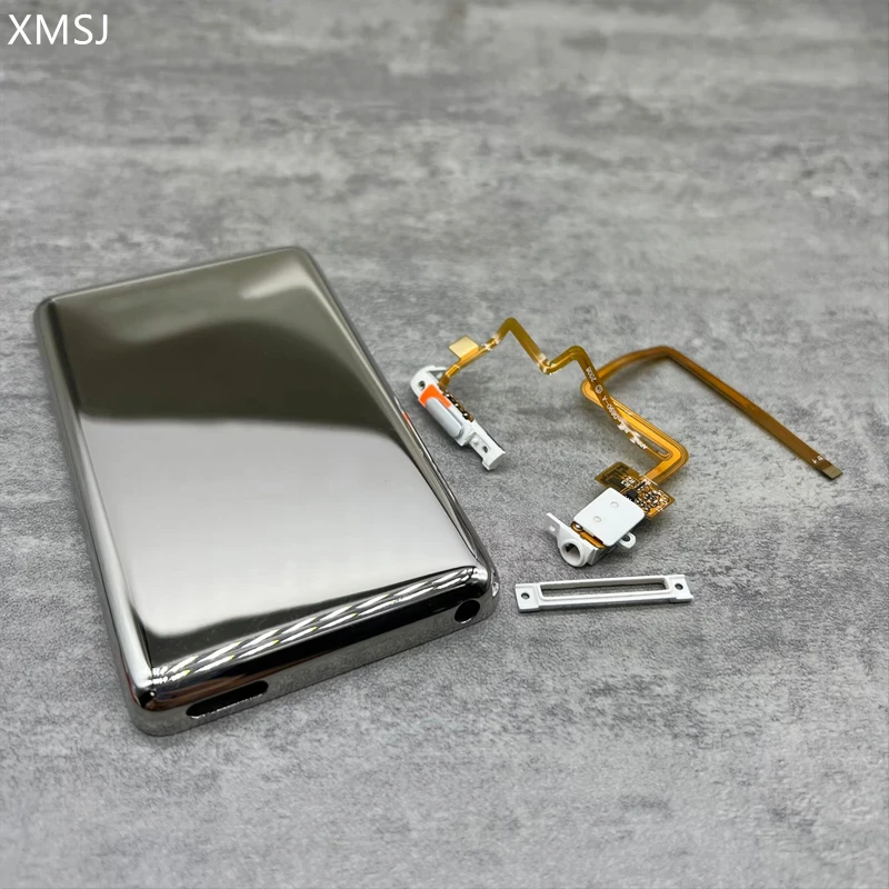 Srebrna metalowa cienka tylna pokrywa do obudowy gniazdo audio przytrzymaj przełącznik do ipoda 6th 7th classic 80gb 120gb 160gb 5. Generacji wideo 30gb