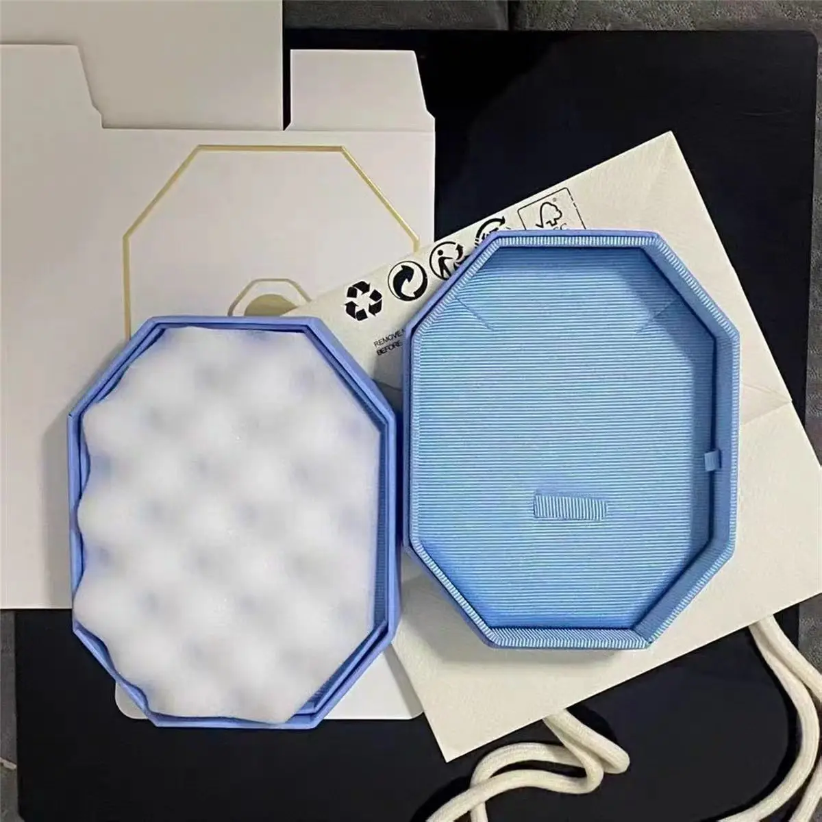 Blue necklace box bracelet box high-end earring storage box