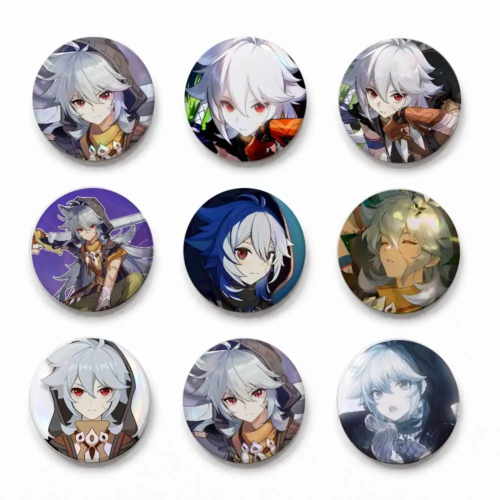 Ra-szor- Genshn Impa-sct Creative Round Button Pins Badge Set Cartoon Anime Movie Music Pattern Brooches For Bags Jackets