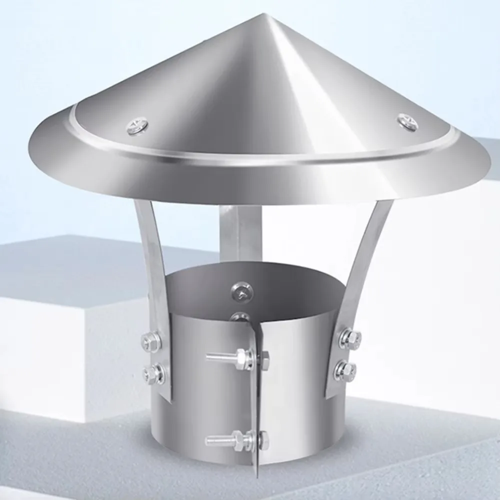 Creative 75-160mm Ventilated Rain Cap Stainless Steel Exterior Wall Air Outlet Rain Pipe Cap Roof Duct Vent Ventilation System