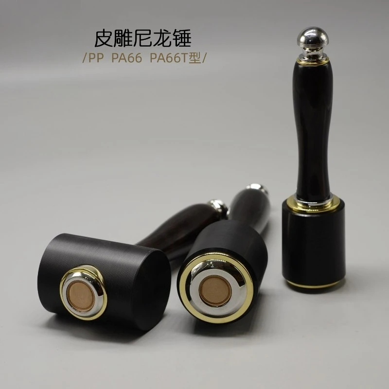 PA66 Nylon Mallet, Punching & Carving Hammer, Multi-purpose Handmade Leather Craft Tool for Leather Carving