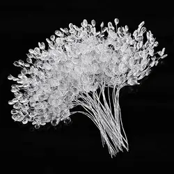 50 Pieces Beautiful Crystal Bud Branches Creative DIY Crystal Flower Simple Transparent Artificial Bouquet