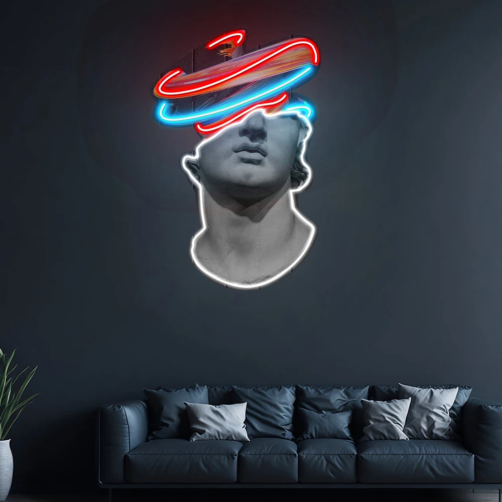 Wall Art Living Room Into Face Neon Sign for Home Bedroom Wall Decor LED Neon Light Bar Club Decoration Sign Personalized Gifts