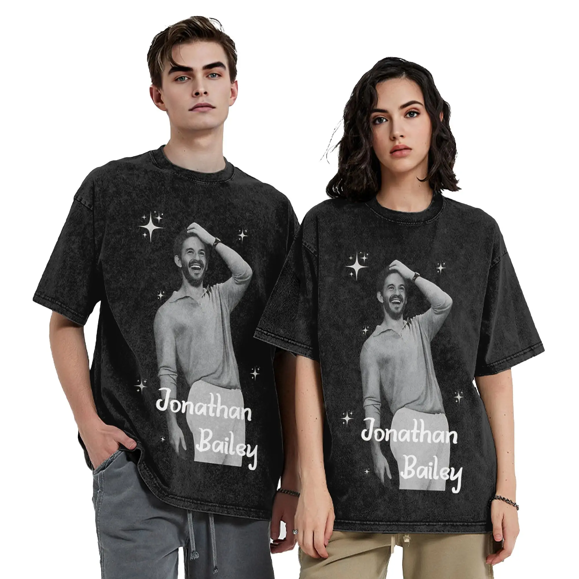 Washed T Shirt English Jonathan Bailey Actor Hip Hop Vintage T-Shirts Street  Streetwear Cotton Summer Tops Tee Shirt Men Women