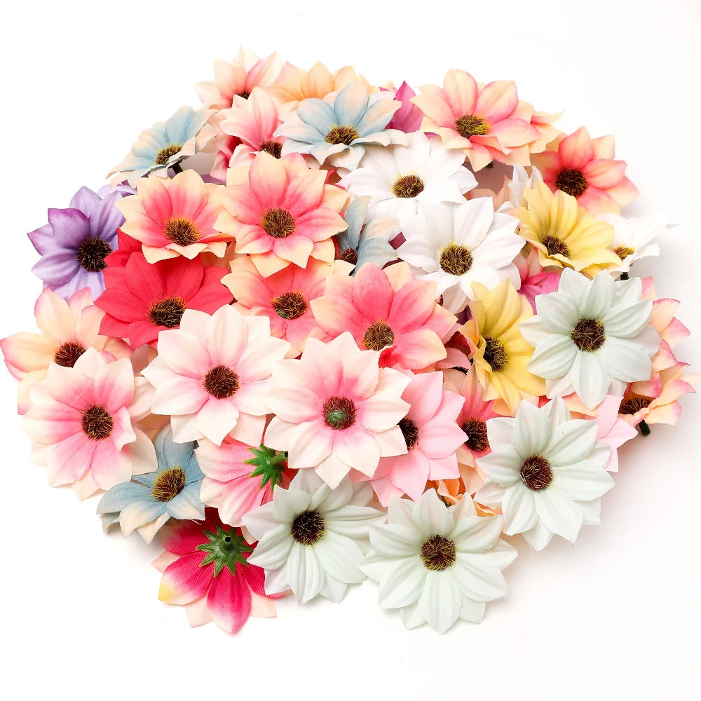 Cheap 30Pcs Gerbera Artificial Flower Home Party Decor Wedding Decoration Accessories Wreath DIY Christmas Craft Fake Flowers - Image 3