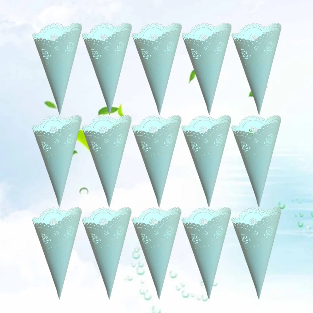 

20 PCS Cones Clothing Boxes for Gifts Hollow Confetti Holders Paper Clear Charcuterie Food Items