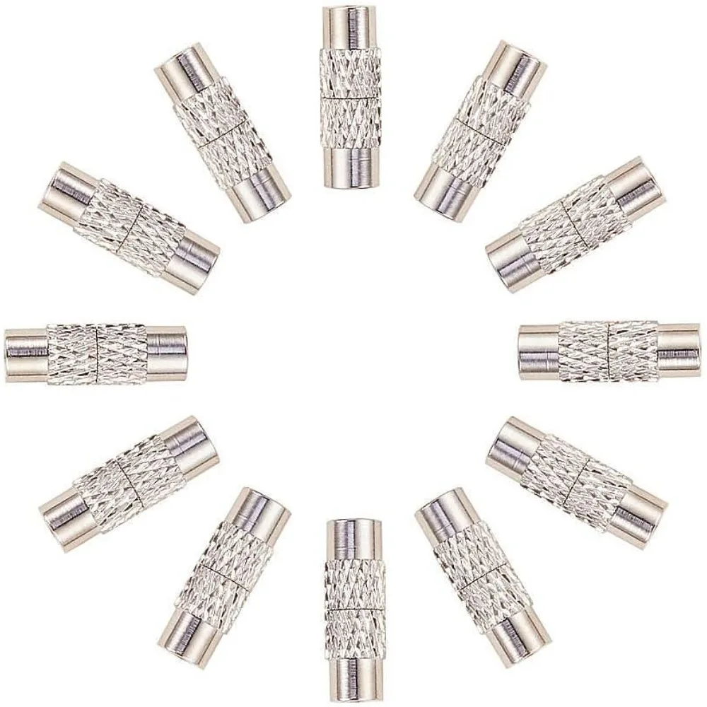 

1box Brass Screw Clasps Column 12.5x4mm Hole: 0.5mm 50sets/box