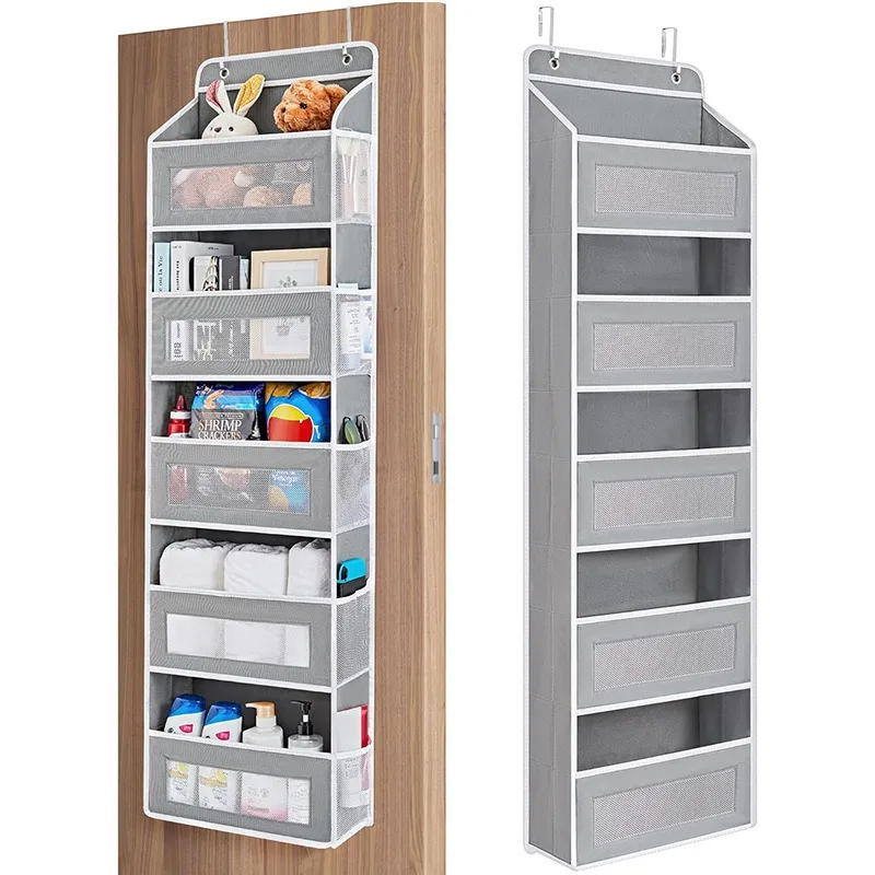 

1 Piece 5-Layer Non-Woven Door Organizer Rack Large Capacity Hanging Storage Bag for Bathroom Bedroom Door Storage Solution