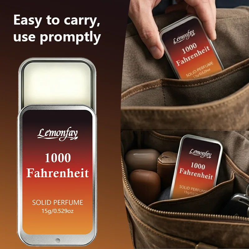 Lemonfay Portable Pocket Fragrance Wax Balm Man Gentle Earthy Scent Easy Carry Metal Tin Box For Daily Dating Work Outdoor Use view 4