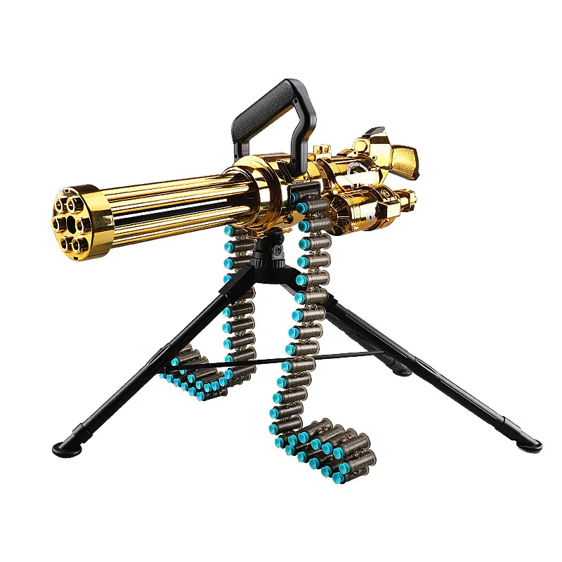 Pistola autoorganizadora de juguete de lanzamiento de carcasa de bala suave continua eléctrica Golden Gatling