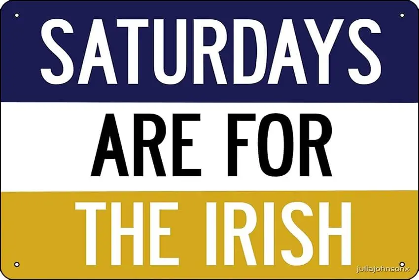 saturdays are for the irish Art Print Metal Tin Sign 12 X 8 Inch Funny Man Cave Home Office Bar Decor