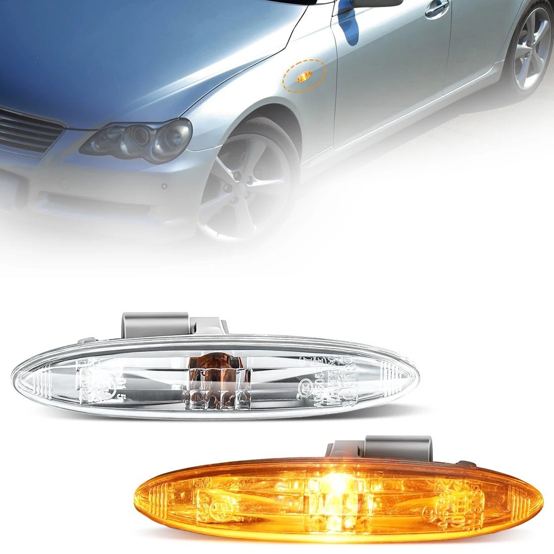 For Toyota Camry Highlander Crown Kluger Reiz Lexus IS250 ES350 GS450 Front Bumper Turn Signal Lamp 81730-30131 Side Marker 12V