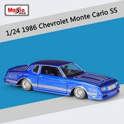 Maisto 1:24 1986 Chevrolet Monte Carlo SS Alloy Car Model Diecasts Metal Toy Vehicles Model Simulation Collection Children Gifts