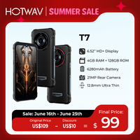 [World Premeire] HOTWAV T7 Rugged Smartphone 6.52'' HD+ Ultra Thin 6280mAh Battery MobilePhone 21MP Rear Android 13 Cellphone