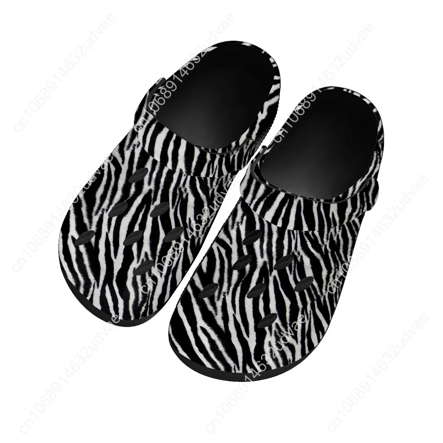 Zebra Print Water Shoes Mens Womens Comfortable Fashion Home Garden Clogs Customizd Sandals Beach Breathable Hole Slippers