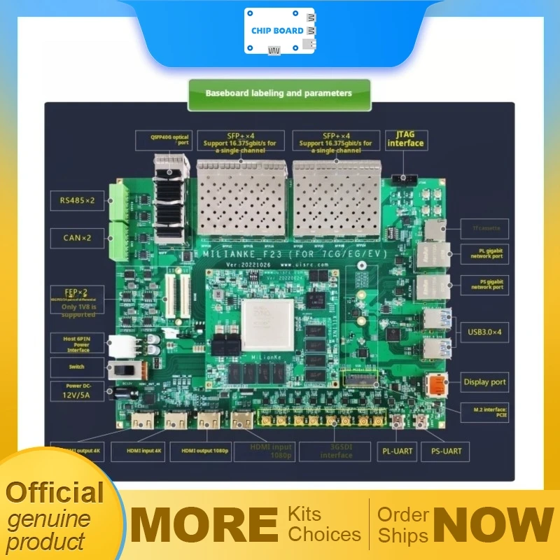 Milinker MLK-F23-CM03 FPGA board using Xilinx MPSoC supporting 4K 3G-SDI video and embedded Linux development