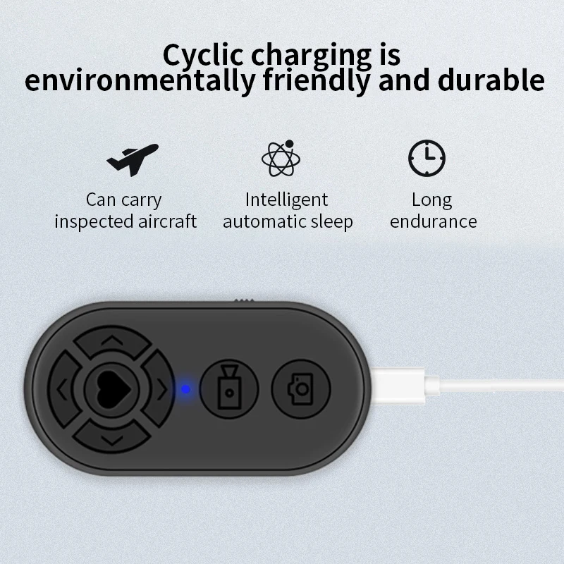 7 Buttons Page Turner for  Video Rechargeable Bluetooth-Compatible Remote Controller Smart Remote for Photos and Videos