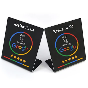 Büyük boy siyah baskı NFC Google yorumları ekran standı