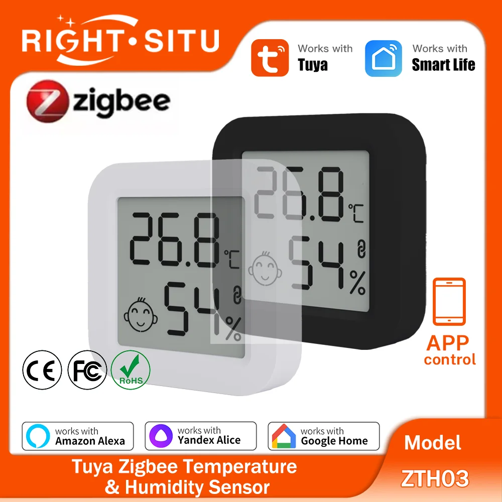 Tuya Zigbee 3.0 Temperature Humidity Sensor Work With SmartLife Alexa ZHA Zigbee2MQTT