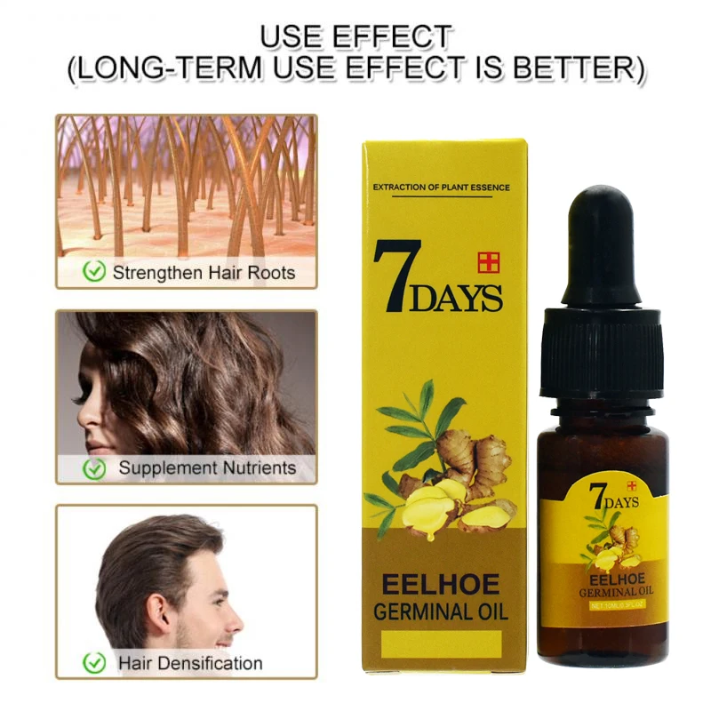 Ginger Hair Growth Essential Oils Serum Fast Hair Regrowth 7 Days Anti-loss Repair Damaged Hair Strong The Root of Hair Care view 3