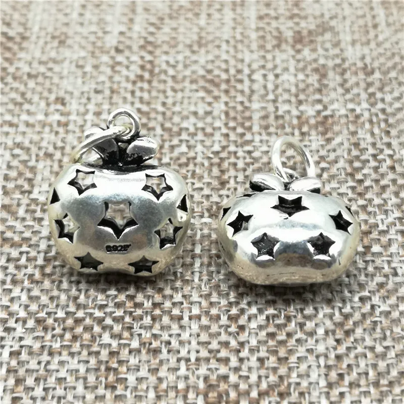 

Sterling Silver Star Apple Charm for Bracelet Necklace