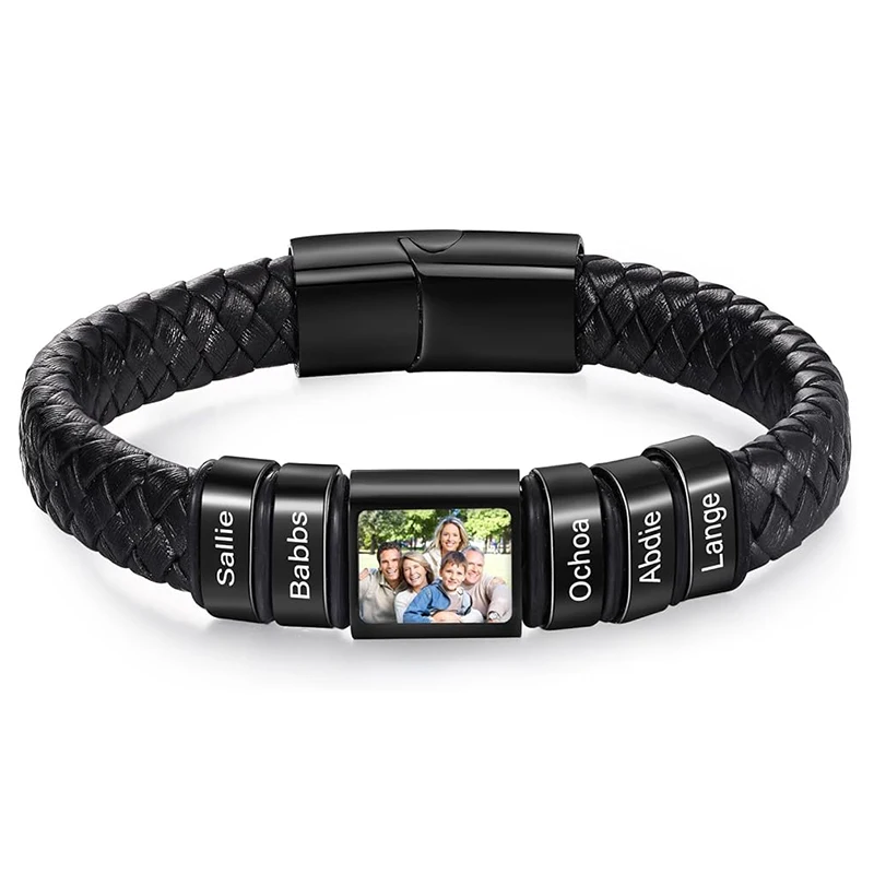 XCL Custom Braided Leather Name Bracelet 6