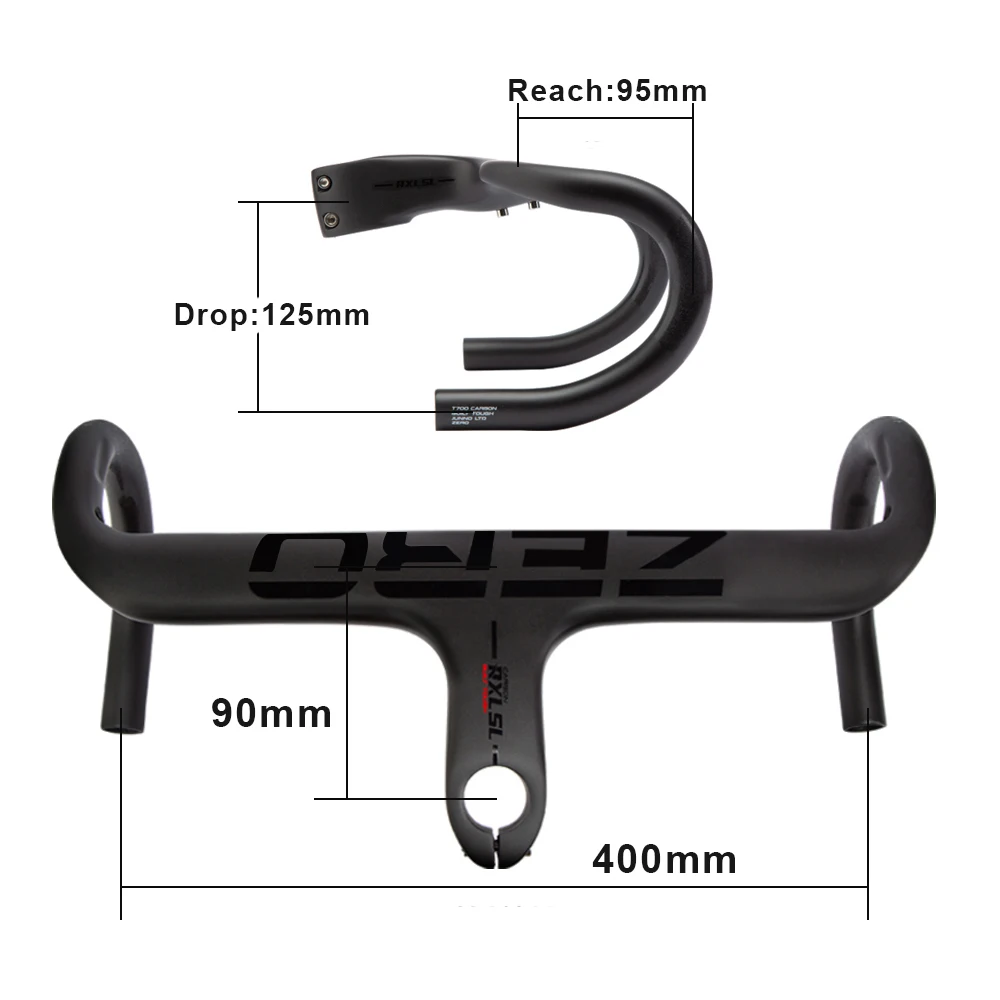 RXL SL Carbon Fahrradlenker 1-1/8" Integrierte Road Drop Bar 400/420/440mm UD Matte Fahrrad Radfahren Lenker