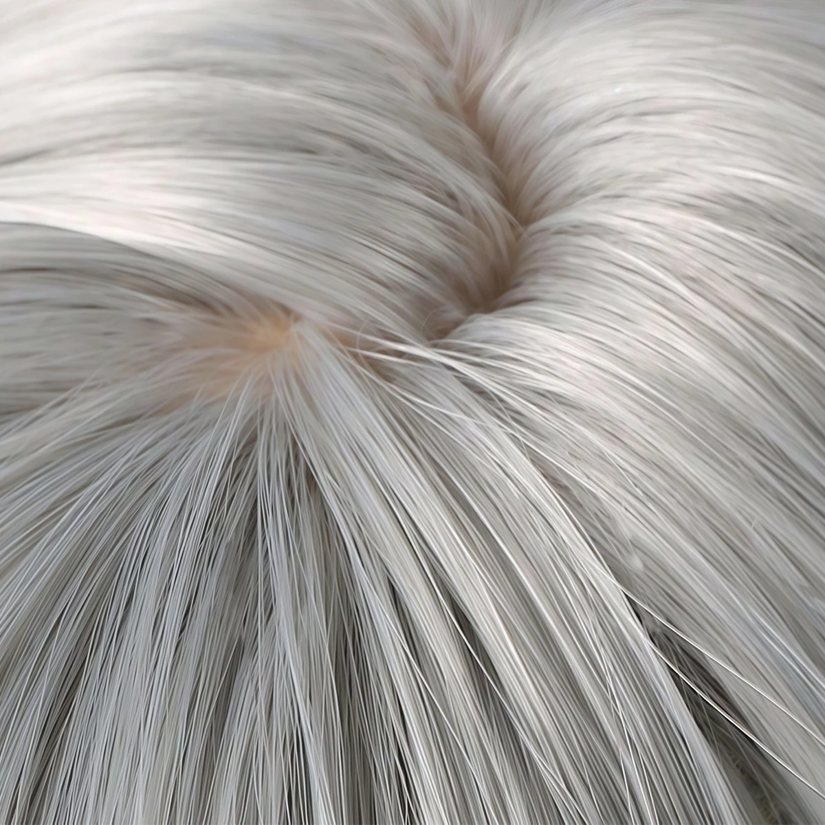 Silver Grey Straight Long Synthetic Wig for Women with Thick Bangs Smooth Silky Texture Harajuku Gothic Style for Anime Cosplay image 5
