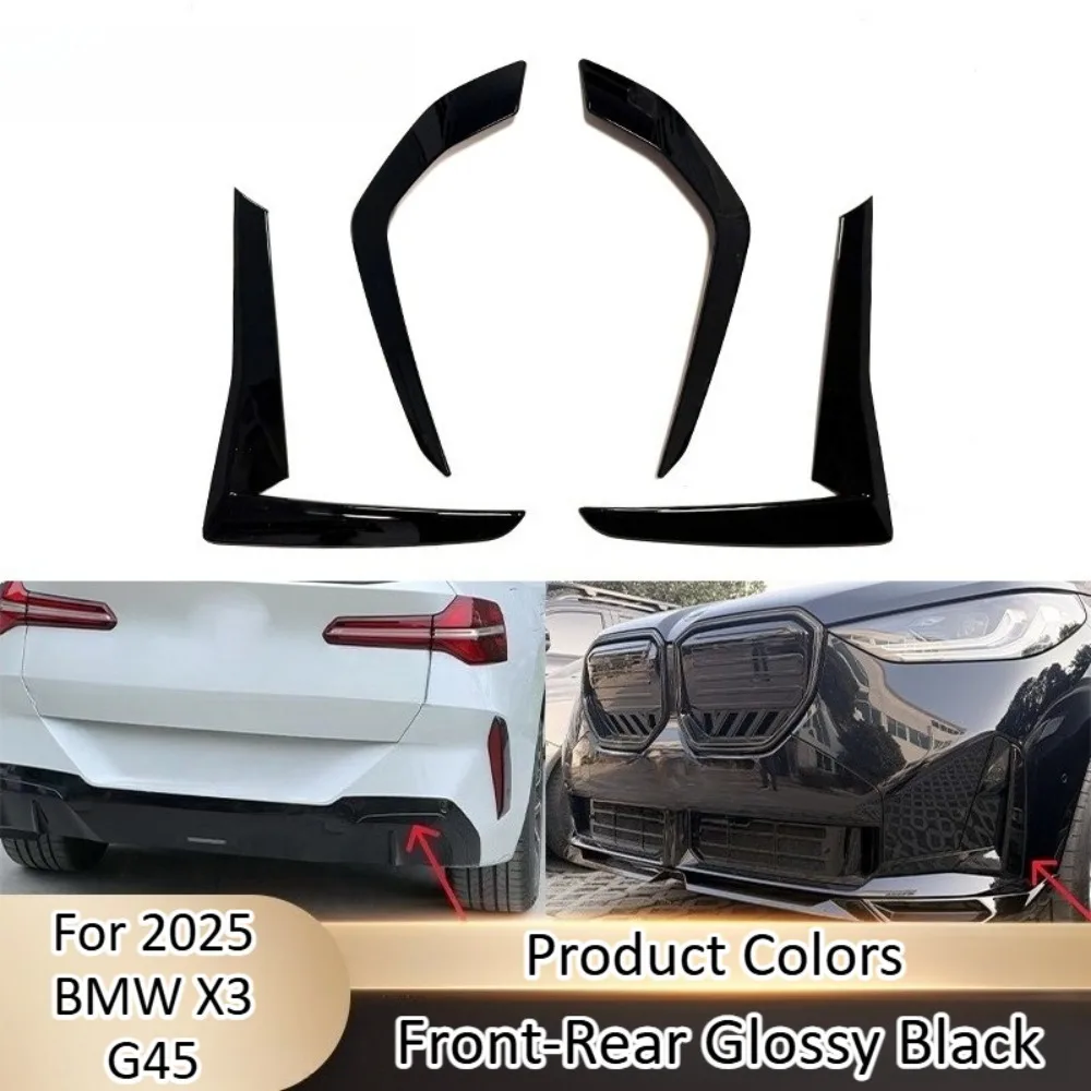 

For 2025 BMW X3 G45 Sport Front Rear Bumper Fang Black Trim Strips Small Surround Body Kit Exterior Styling Upgrade Accessories