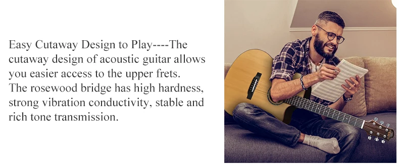 40-Zoll-Akustikgitarre aus Palisanderholz, professionelle Folk-Gitarre, Musikinstrument für professionelle Übungen und Bühnenauftritte – Detail 6